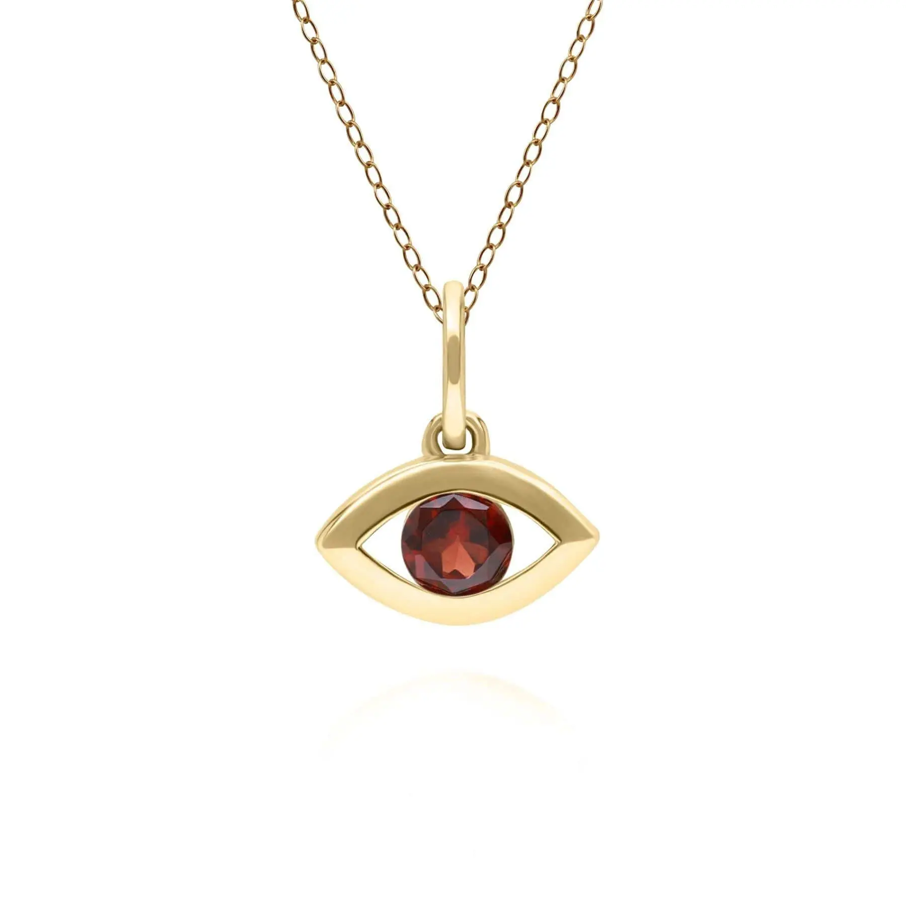 Vintage Stainless Steel Collar Chain with Gold Plated Devil's Eye Pendant Necklace Emerald Garnet Eye Necklace for Women