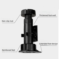 Jambe de canapé en plastique ABS noir armoires de cuisine pieds de niveleur de Tube rond jambes en plastique réglables pour meubles