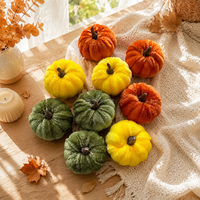 Ornement en mousse imitation citrouille en velours, accent de table pour la récolte de Thanksgiving, pour la décoration de cheminée de style ferme