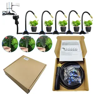 DIY 10m 20m Garden Watering System with 360 Degree Adjustable Metal Nozzle for Outside Garden Greenhouse Watering