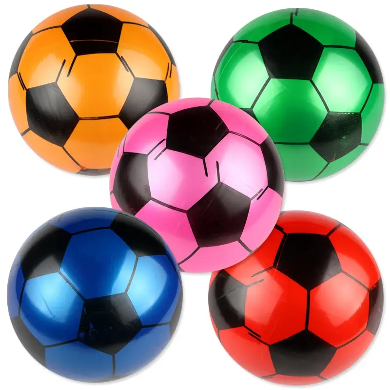 Çocuk şişme PVC futbol topu oyuncak futbol şekli zıplayan top hediye çocuklar için rastgele renk
