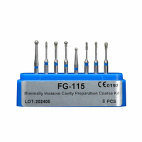 Kit de fraises diamantées dentaires FG RA pour pièces à main haute et basse vitesse, pour le polissage des couronnes et des cavités, 7-10 pièces