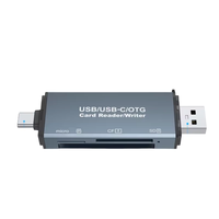 Lector de Tarjetas Externo USB CF/SD/TF para Cámara SLR y Portátil Tipo-C OTG 3 en 1 Diseño Metálico