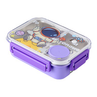 850ml Portable Isolé Étanche Boîte À Lunch En Acier Inoxydable Dessin Animé Dinosaure Forme Bento Alimentaire Boîte À Lunch pour Enfant avec Tasses À Sauce