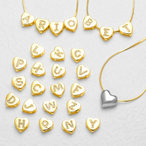 ASJEWELRY Collane con 26 Lettere a Forma di Cuore per Donne, Gioielli Alfabetici Placcati in Oro 18K, Collane con Iniziali 2603 Nkeb800 - Product Image 1