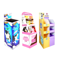 Présentoir en carton personnalisé pour casse-croûte pour animaux de compagnie, présentoir au sol pour aliments pour animaux de compagnie, chat, chien, magasin de détail, présentoir en papier ondulé