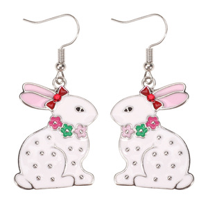 Pendientes con forma de cesta de huevos de Pascua, de metal, hechos a mano, regalo de vacaciones de primavera para mujeres y adultos - Product Image 2