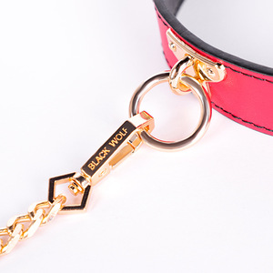 Ensemble de bondage en cuir véritable rouge Sm avec menottes, masque, bâillon et pinces pour jeux adultes - Product Image 4