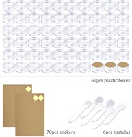 Pot en plastique rond transparent vide de 5 ml, pot à crème avec bouchon à vis, petit pot de voyage, ensemble de contenants pour lotion, crème, mini bougies, cosmétiques