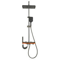 Vente en gros de pistolet en aluminium à 4 fonctions gris à affichage numérique pour appartement salle de bain douche thermostatique à montage mural barre coulissante Jet Soft