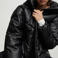 Vestes d'hiver pour femmes en cuir noir tendance 2026, manteaux d'hiver longs personnalisés pour femmes
