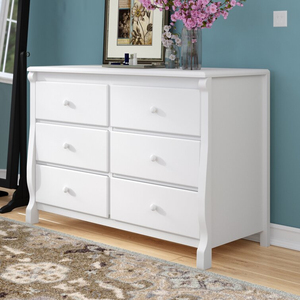 Factory Wholesale White Wood Children Universal Small <b>6</b> <b>Drawer</b> Lacquer Dresser for Kids Baby Girls Cloth - Product Image 2