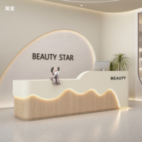 Comptoir de réception moderne pour hôpital, immeuble de bureaux, couleurs et dimensions personnalisables, mobilier commercial écologique sur mesure