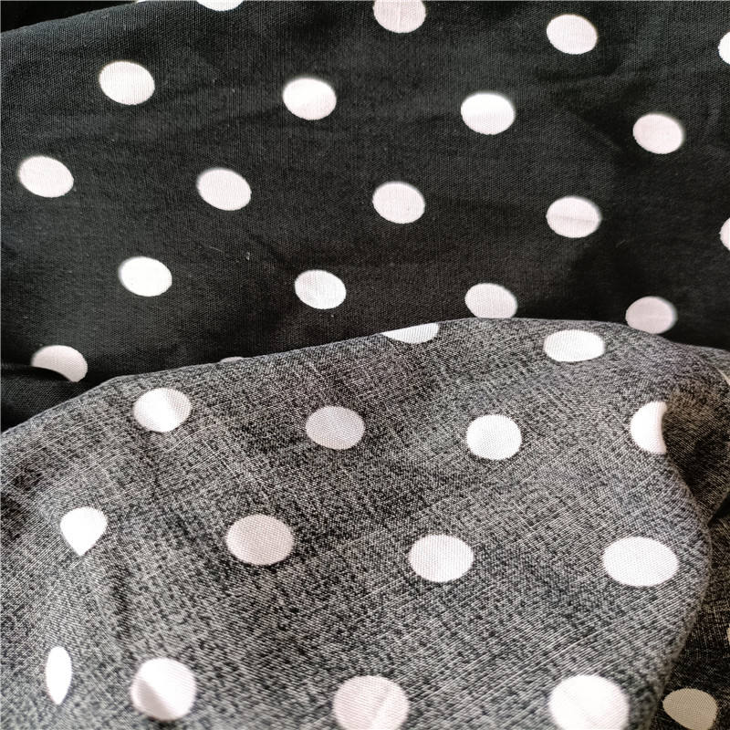 Printed Viscose Poplin Cotton Dots Printing Rayon Fabrics