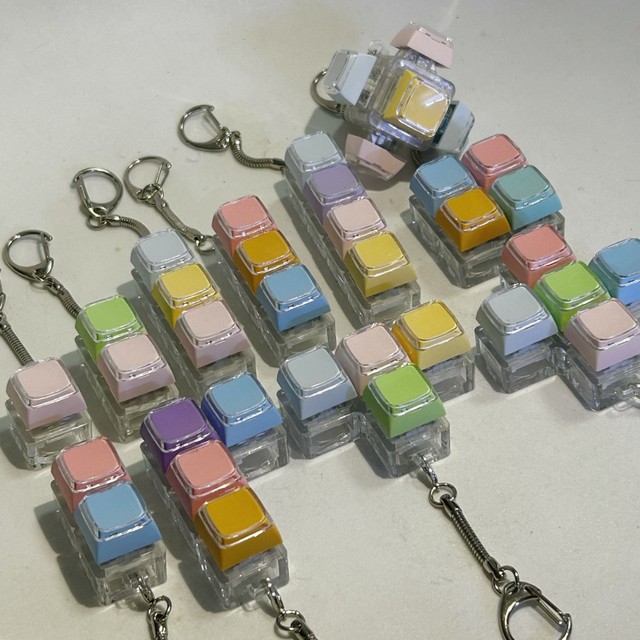 Custom Color & Pattern Available Glowing Square Sugar Fidget Button Stress Relief  Charm Mechanical Keyboard Click