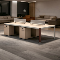 Bureau de personnel moderne et simple en PVC, combinaison créative table-chaise 24 places avec boîte de rangement pour câbles