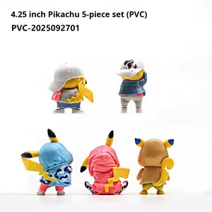 5 Piezas de Muñeco de Pikachu con <span class=keywords><strong>Gorra</strong></span> y Mochila, Figura de Anime, Ratón Eléctrico de Juguete, Estatua - Product Image 3
