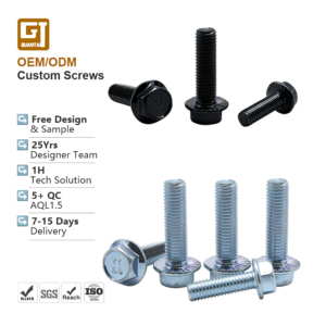 หัวหน้าแปลนสลักเกลียวสแตนเลส M4 M5 M6ฮาร์ดแวร์ M8สลักเกลียวสังกะสีชุบสีน้ำเงินสลักเกลียวหัวเครื่องซักผ้าสีดำ - Product Image 1