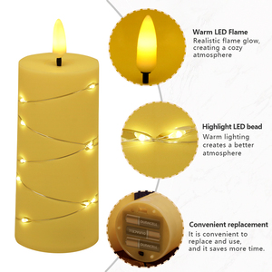 Bougies <span class=keywords><strong>LED</strong></span> de mariage <span class=keywords><strong>en</strong></span> <span class=keywords><strong>gros</strong></span> à prix abordable avec guirlande lumineuse, décoration de scène de mariage, bougies <span class=keywords><strong>LED</strong></span> à piles - Product Image 5