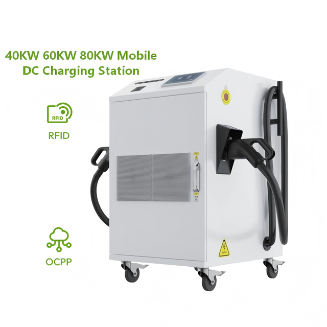 40kW 60kW 80kW Commercial Portable Charging Station CCS/GBT/NACS/CHAdeMO DC EV Charger Mobile Design EV Charging Station