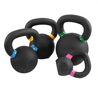 Kettlebell monobloc en fonte noire, revêtement électrostatique, pour hommes et femmes, fitness HL-3, vente en gros usine