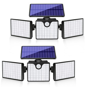 <span class=keywords><strong>Applique</strong></span> murale solaire de cour à 3 têtes, étanche, 266 LED, lumière élevée, pour garage, jardin et patio. - Product Image 2