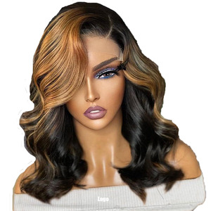 Vente Flash Perruque Courte Bouclée <span class=keywords><strong>Dégradé</strong></span> Marron <span class=keywords><strong>Cheveux</strong></span> Ondulés Moelleux et Doux Style Brésilien Vietnamien en Stock - Product Image 2