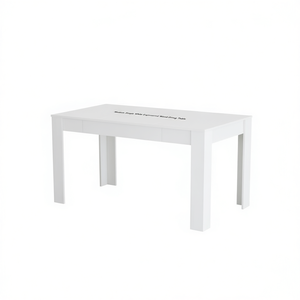 Tavolo da Pranzo Rettangolare Semplice in Legno Ingegnerizzato Bianco, Arredamento Moderno e Stabile per la Casa - Product Image 1
