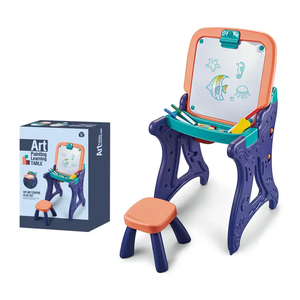 ホットセール2 in 1多機能子供消去可能描画ボードアート絵画学習テーブル椅子付き - Product Image 4