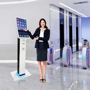New Floor Standing 23.6/32 Inch Curved Flexible Screen Card Reader Qr Barcode <b>Scanner</b> Self Service Trade Show Internet Kiosk - Product Image 1