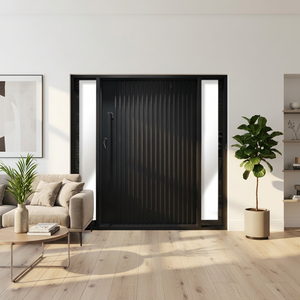 Porta Pivotante Moderna in Ferro Battuto e <span class=keywords><strong>Vetro</strong></span> per Interni ed Esterni, Design Girevole per Appartamenti, Ville, Soggiorni, Ingressi e Corridoi - Product Image 3