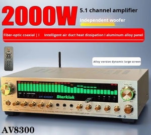 Amply AV-8300BT 5.1 2000W công suất cao, hai loa tròn, chuyên nghiệp, dành cho người yêu âm thanh, rạp hát gia đình, tích hợp Bluetooth, quạt tản nhiệt, dạng ATX, có sẵn kho - Product Image 5