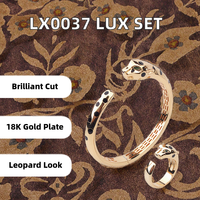 Youmili LX0037 Bracelet de luxe pour femme plaqué or 18 carats avec zircon imprimé léopard, ensemble de bracelets, certifié IGI, anniversaire, micro