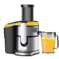 Presse-agrumes 4 en 1 Extracteur puissant en acier inoxydable à large ouverture pour fruits et légumes