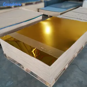 Acrylic Mirror Sheet Two Way Mirror Acrylic High Reflective Gold Mouldings Both Sides Covered by PE Film or Craft Paper GV-MA520