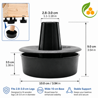 Pieds de ruche anti-insectes en plastique, 4 pièces, robustes, capacité de charge 500 kg, avec plateau d'abreuvement intégré, support surélevé pour ruche