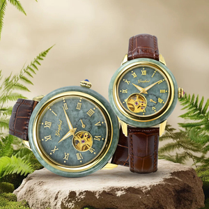 Open Heart Natural Jade <b>Watch</b> Luxury Automatic <b>Mechanical</b> High Quality Simple Classic Design Wristwatch - Product Image 6