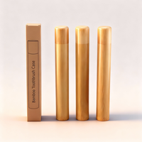 Boîte de rangement en bambou naturel pour brosse à dents, étui de voyage en bambou pour hôtel