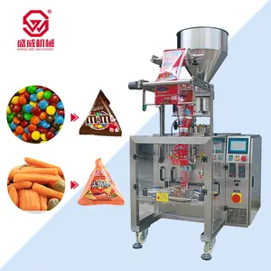 Shengwei Machines Speciale Vorm Driehoek Kruis Zak Gepofte Snack Chips Snoep Chocolade Bonen Verpakkingsmachine