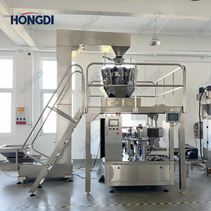 Fully Automatic Multihead Weigher Integrated with a Rotary Premade Pouch Packaging <b>Machine</b> for Snack and Nut Products - Product Image 6