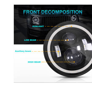 Faro LED de 30W y 7 Pulgadas, Luz Alta/Baja de 6000lm, 12V, H4, Universal, Luz de Trabajo LED para Motocicleta, Redonda, Todoterreno - Product Image 6