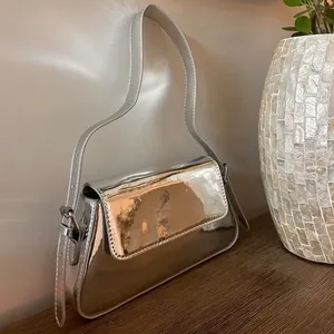 Sac à main personnalisé métallisé brillant argent sacs à bandoulière sac à bandoulière femmes