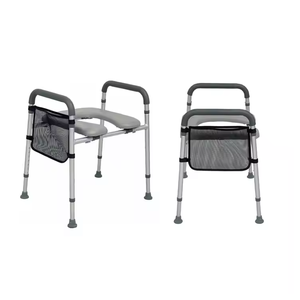 Ensu Knock-down Foam nhà vệ sinh đường sắt lan can Khung cạnh giường ngủ <span class=keywords><strong>commode</strong></span> với chỗ ngồi và xử lý nâng lên nhà vệ sinh chỗ ngồi cho người cao niên - Product Image 2