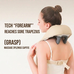 Cuscino Massaggiante Riscaldato con Vibrazione e Compressione, Cuscino Portatile per Massaggio Collo, Spalle e <span class=keywords><strong>Schiena</strong></span> per Relax Quotidiano - Product Image 1
