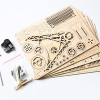 Kit de montage d'éolienne DIY en bois 3D avec engrenages et boîte de rangement – Vente en gros