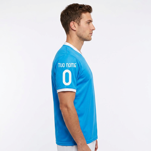 Maillot de football américain personnalisé de haute qualité, manches courtes, col en V imprimé, polyester/coton, uniforme sportif - Product Image 3
