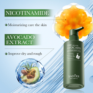 SADOER OEM Marque Privée Lotion Corporelle Éclaircissante Bio à l'Avocat Hydratation Intense Soin Corporel Adoucissant Peau Douce Parfum Longue Durée - Product Image 3