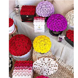 Dried Preserved roses purple dropshipping super big preserved roses gift price preserved million red roses in flower box