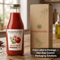 Étiquettes personnalisées en papier synthétique blanc mat laminé, résistantes à l'huile et aux produits chimiques, autocollants en plastique pour bouteilles de ketchup