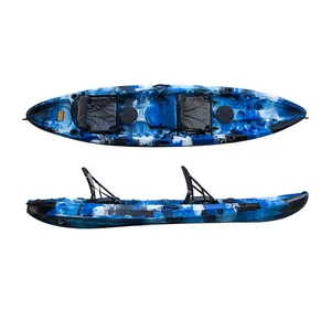 Kayak de tourisme familial 2 + 1 en rivière, modèle populaire, kayak de pêche assis sur le dessus pour 3 personnes, bateau rotomoulé avec pagaie